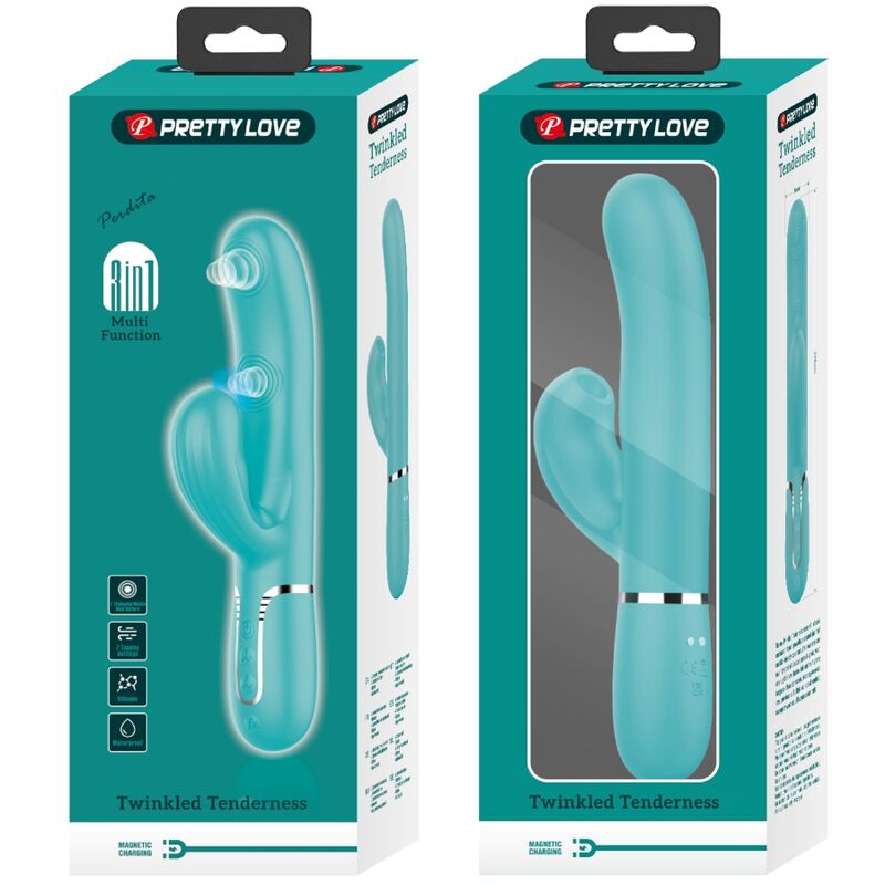 Pretty love - vibratore multifunzione perlita 3 in 1 g-spot verde acqua-10