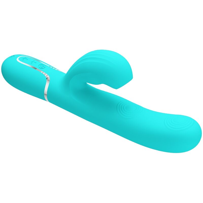 Pretty love - vibratore multifunzione perlita 3 in 1 g-spot verde acqua-5