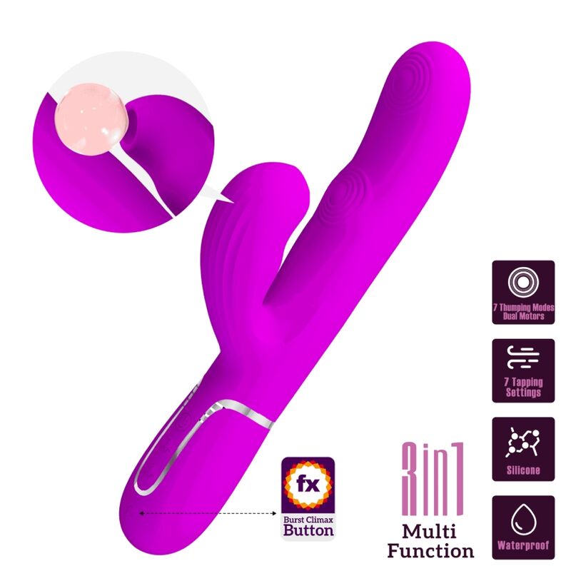 Pretty love - vibratore multifunzione perlita 3 in 1 g-spot viola-9