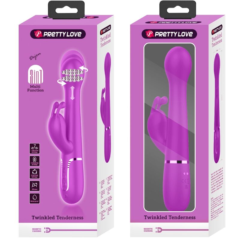 Pretty love - vibratore dejon rabbit 3 in 1 viola multifunzione-10