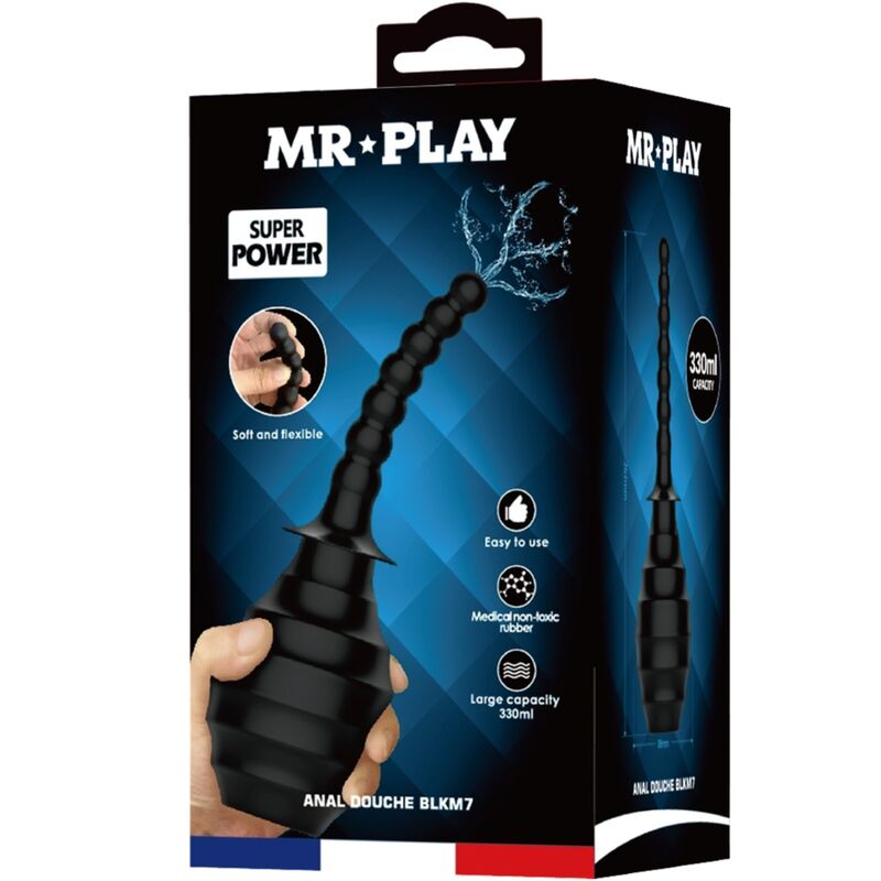 Mr play - potente vibratore telecomando plug anale nero-6