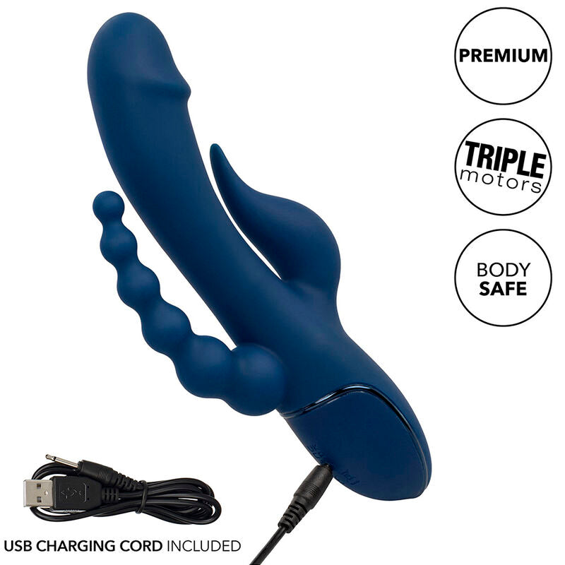 Calexotics - vibratore triplo orgasmo blu-9