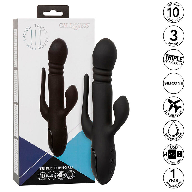 Calexotics - vibratore triple euphoria nero-1