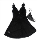 Subblime - babydoll tulle con dettagli pizzo e fiori nero l/xl-2