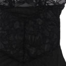 Subblime - baby doll con spalline regolabili e pizzo trasparente stampa floreale nero l/xl-9