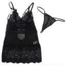 Subblime - babydoll con spalline regolabili in pizzo nero s/m-5