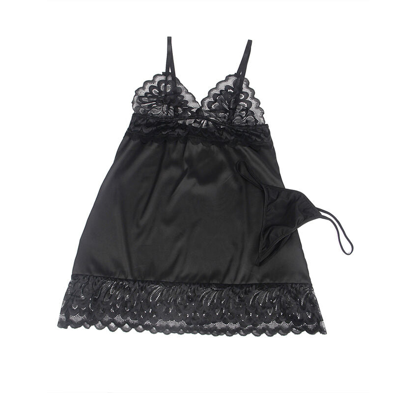 Subblime - babydoll con petto stampa floreale nero s/m-4