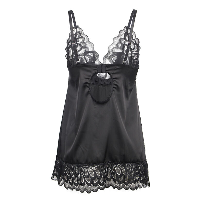 Subblime - babydoll con petto stampa floreale nero s/m-5