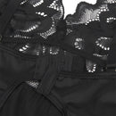 Subblime - babydoll con petto stampa floreale nero l/xl-7