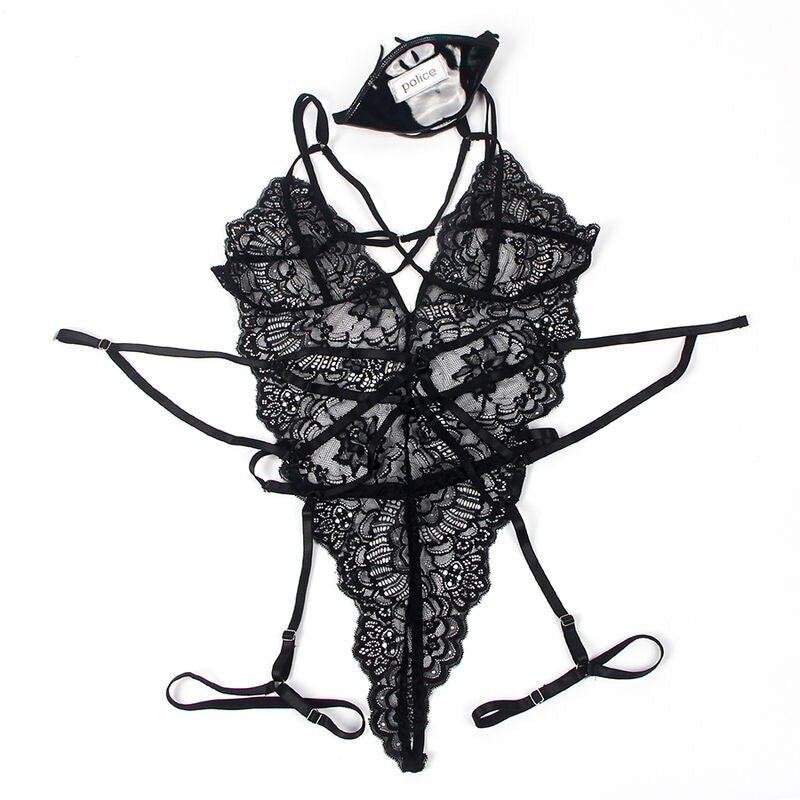 Subblime - costume polizia body in pizzo nero s/m-6