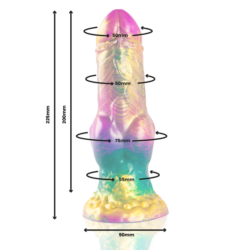 Epic - dildo iris con testicoli arcobaleno di piacere-2