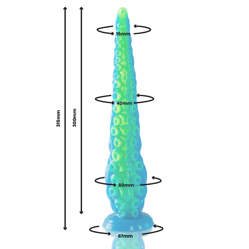 Epic - dildo fluorescente con tentacoli sottili di scylla dimensioni grandi-2