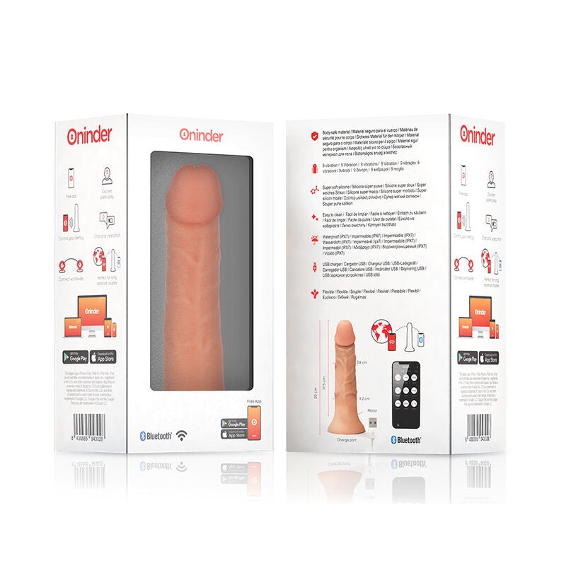 Oninder - dildo vibratore medio bogotã 9 velocitã naturale 20 cm -o- 4.2 cm - app gratuita-7