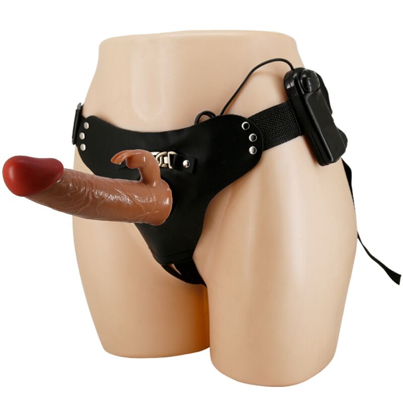 Pretty love - marion harness slip universale con dildo vibrante 19 cm marrone