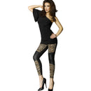 Chilirose - cr 3390 leggins nero e leopardo s/m