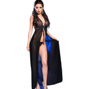 Chilirose - cr 3275 babydoll lungo e perizoma nero s/m