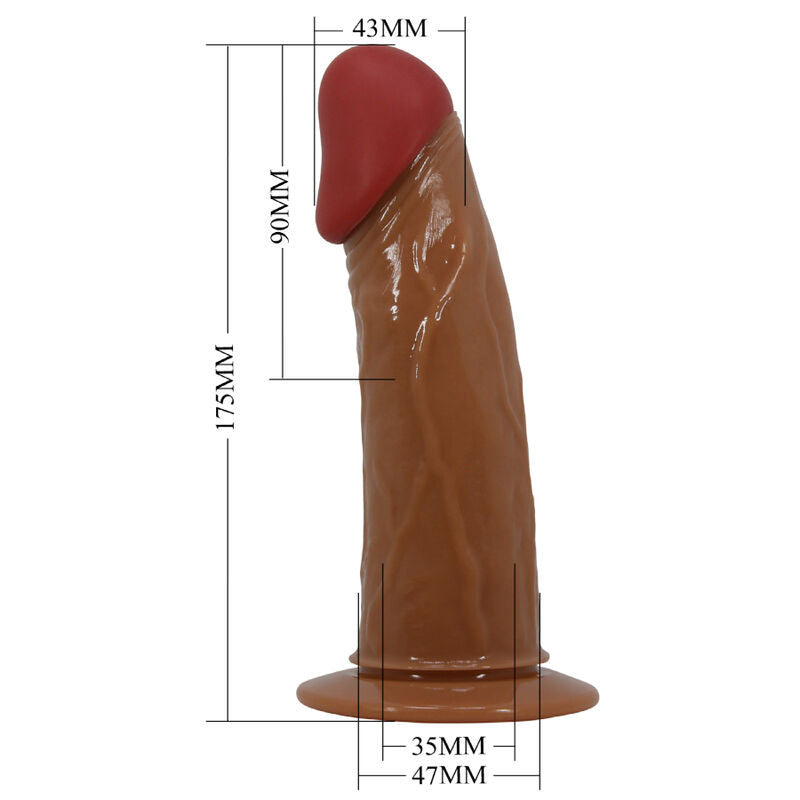 Pretty love - starks imbragatura slip dildo vibrazione multi-speed 17,5 cm marrone chiaro-5