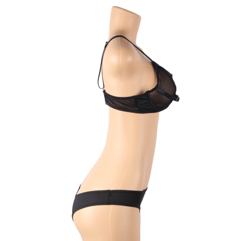 Subblime - set due pezzi di reggiseno trasparente e strisce s/m-9