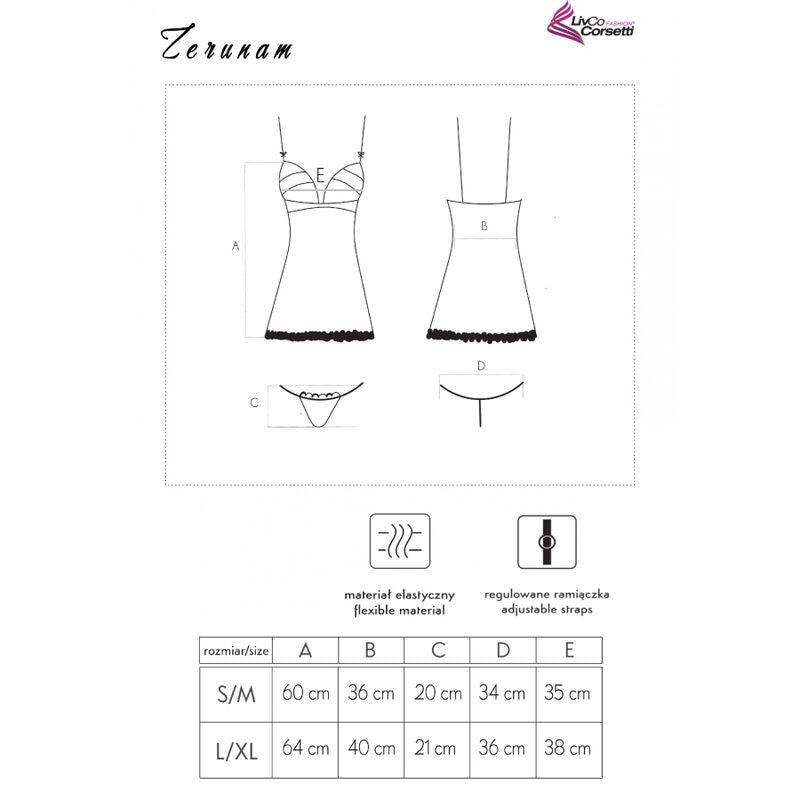 Livco corsetti fashion - set zerunam babydoll + perizoma nero-4