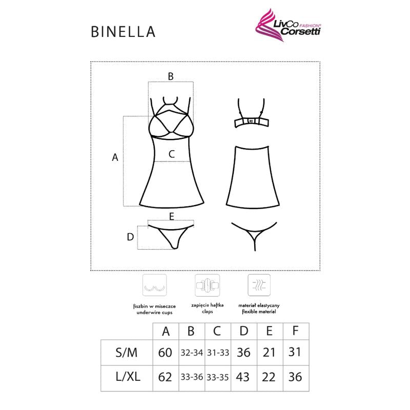 Livco corsetti fashion - set binella babydoll + perizoma nero-4