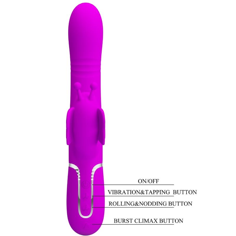 Pretty love - vibratore multifunzione rabbit 4 in 1 farfalla fucsia-7