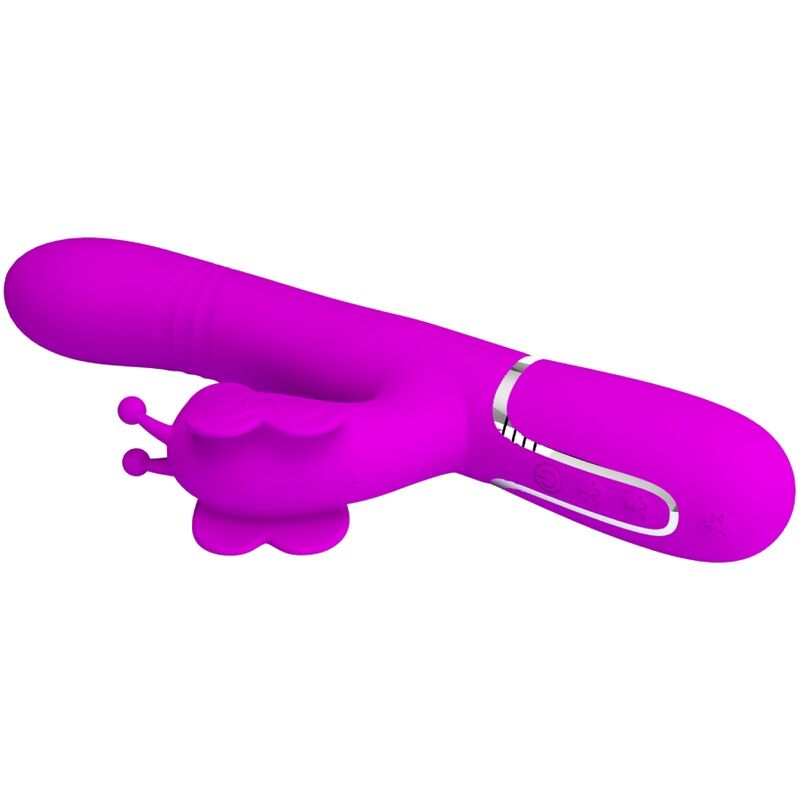 Pretty love - vibratore multifunzione rabbit 4 in 1 farfalla fucsia-5