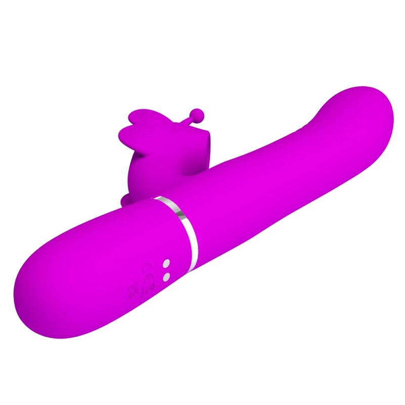 Pretty love - vibratore multifunzione rabbit 4 in 1 farfalla fucsia-3