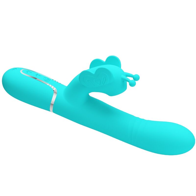 Pretty love - vibratore multifunzione rabbit 4 in 1 farfalla verde acqua-4