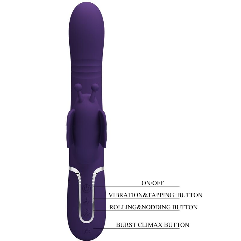 Pretty love - vibratore multifunzione rabbit 4 in 1 farfalla viola-7