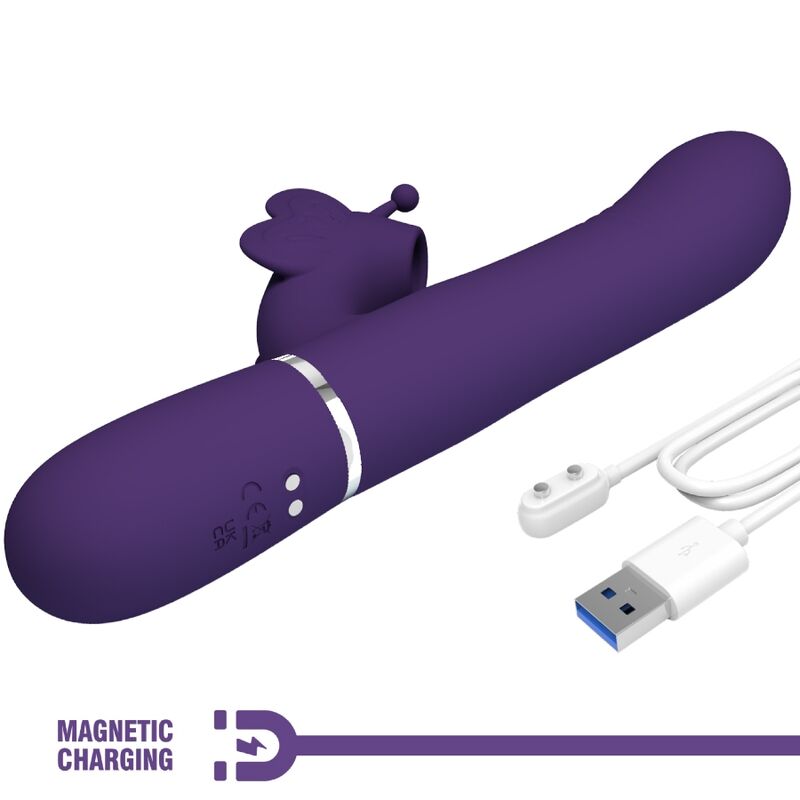 Pretty love - vibratore multifunzione rabbit 4 in 1 farfalla viola-8