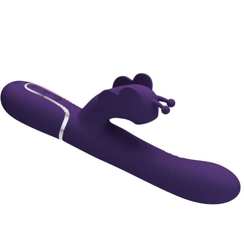 Pretty love - vibratore multifunzione rabbit 4 in 1 farfalla viola-4