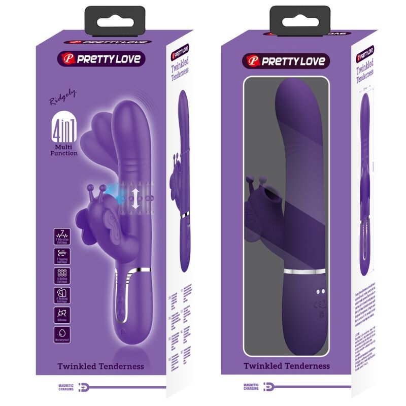 Pretty love - vibratore multifunzione rabbit 4 in 1 farfalla viola-10