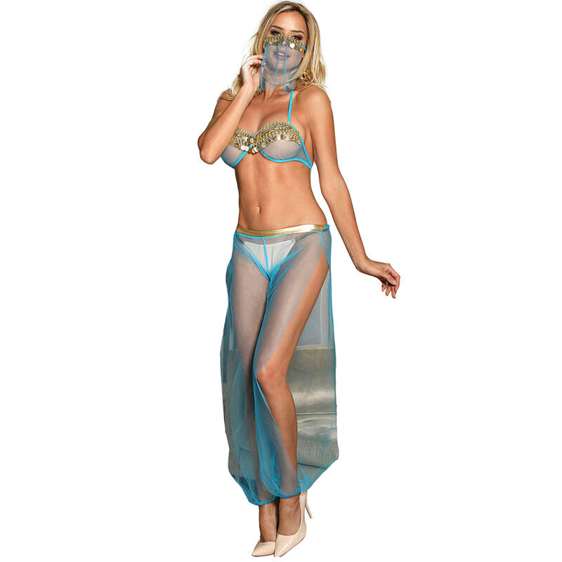 Subblime - set di lingerie blu stile india l/xl