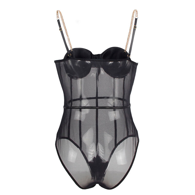 Subblime - body con bretelle a catena nera s/m-5