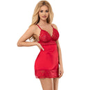 Subblime - babydoll in raso con pizzo rosso s/m-1