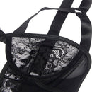 Subblime - orsacchiotto con giarrettiera con dettaglio in pizzo e strisce nero l/xl-6