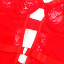 Subblime - orsacchiotto con giarrettiera con dettaglio in pizzo e strisce rosso s/m-6