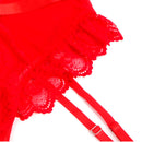 Subblime - orsacchiotto con giarrettiera con dettaglio in pizzo e strisce rosse l/xl-9