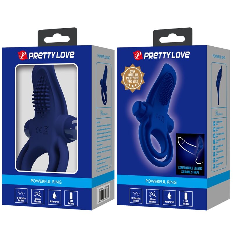 Pretty love - bronson anello doppio con vibrazione blu