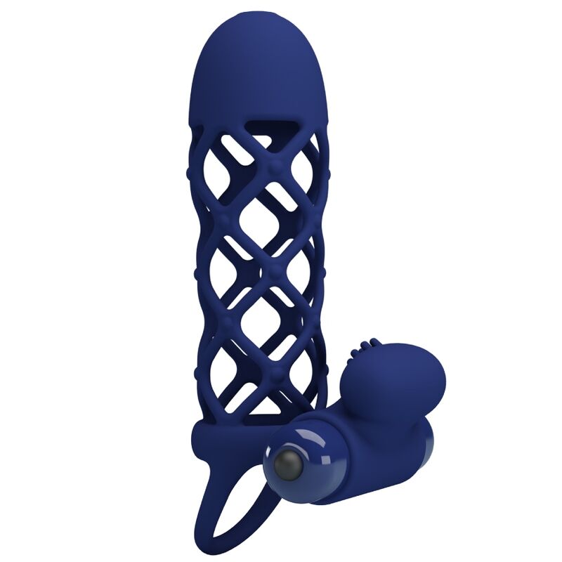 Pretty love - giann anello vibratore con guaina in silicone blu