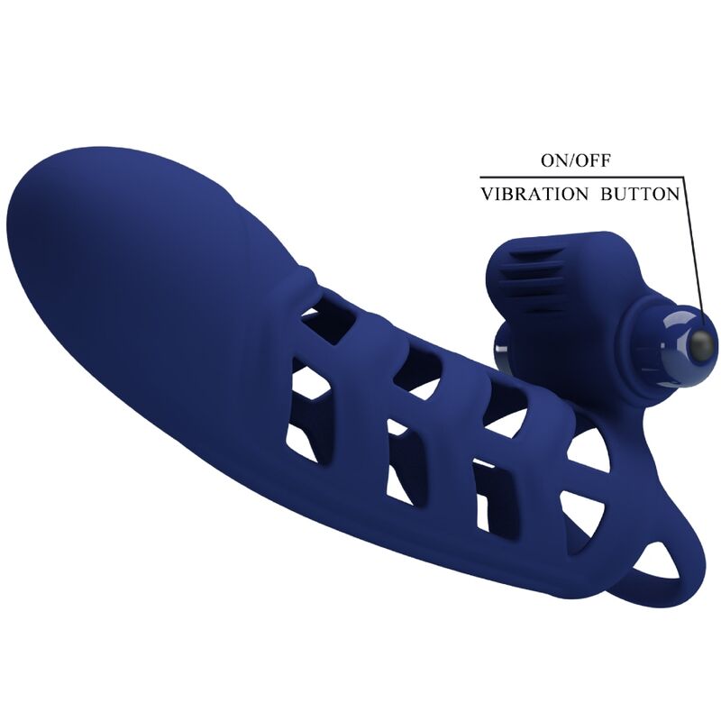 Pretty love - altaf anello vibratore con guaina in silicone blu