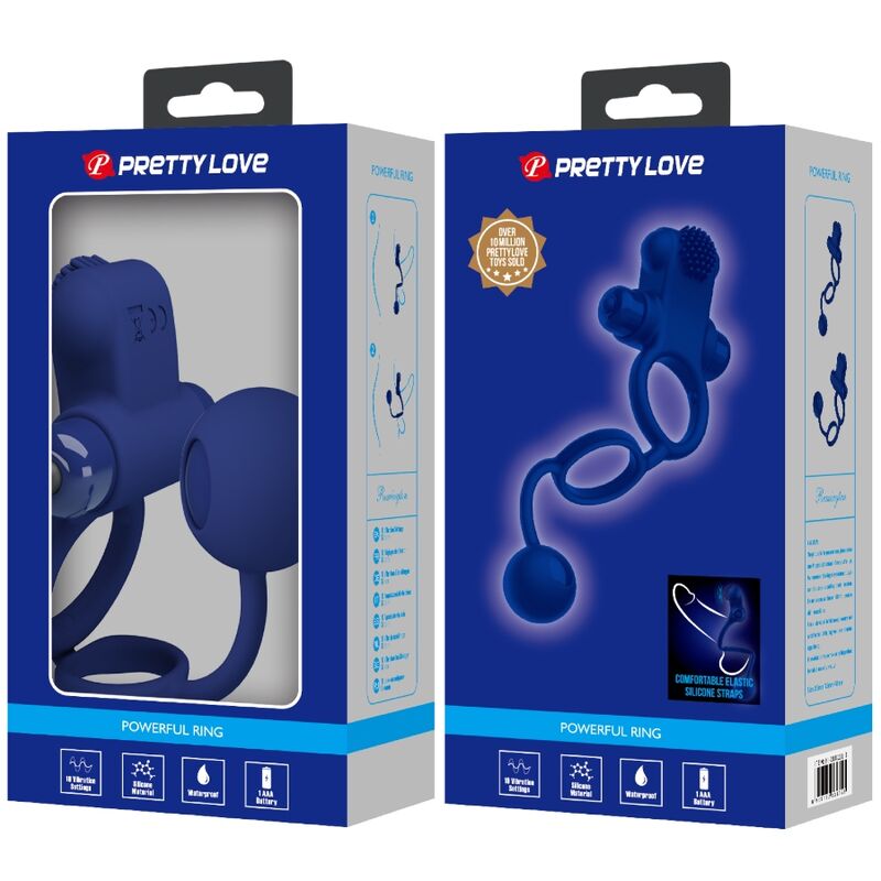 Pretty love - remington doppio anello vibrante con spina blu