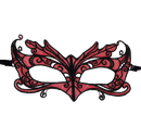 Queen lingerie - maschera in pizzo con dettagli rossi