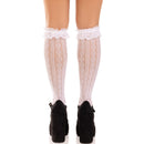 Leg avenue - calze al ginocchio con volant bianco-1