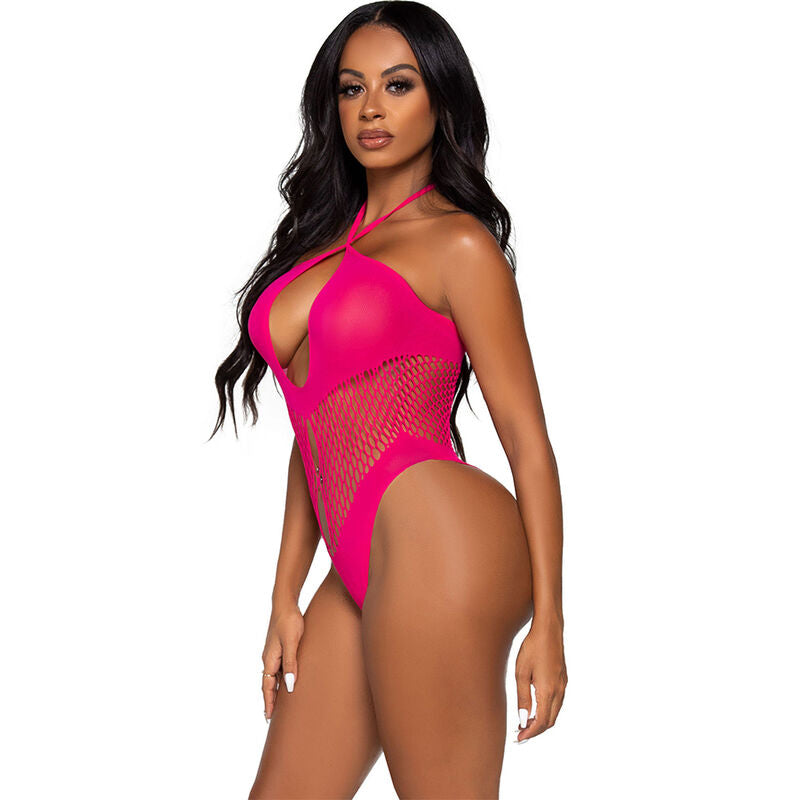 Leg avenue - body scollo aperto e incrociato fucsia-2