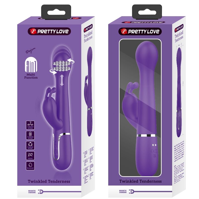 Pretty love - dejon vibratore rabbit 3 in 1 multifunzione viola-10