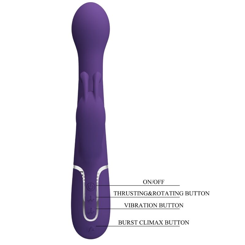 Pretty love - dejon vibratore rabbit 3 in 1 multifunzione viola-8