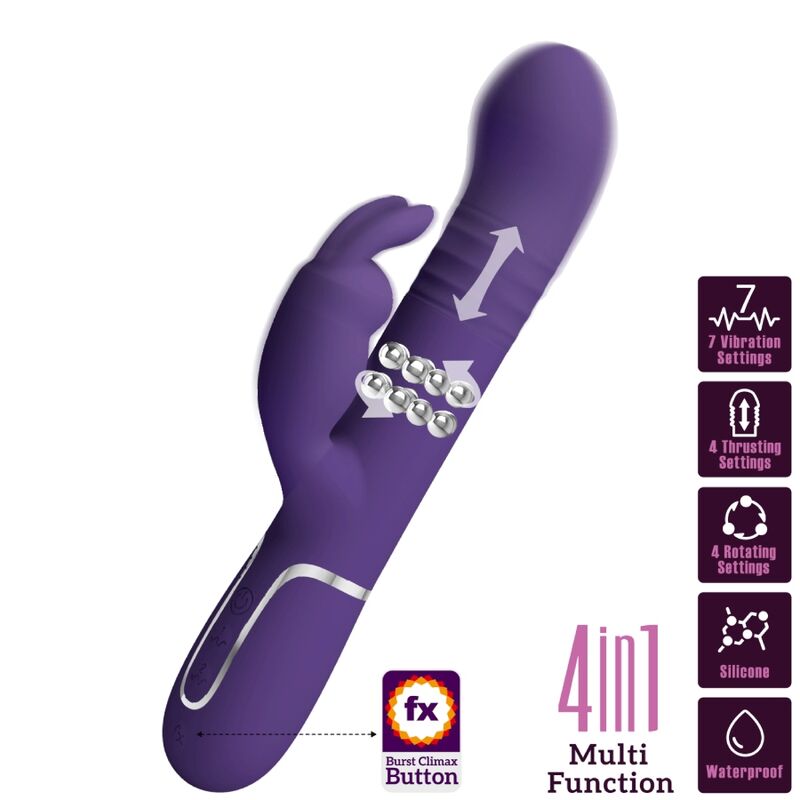 Pretty love - coale vibratore coniglio carbone 4 en 1 viola