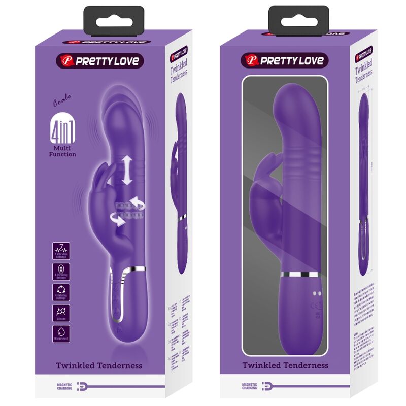 Pretty love - coale vibratore coniglio carbone 4 en 1 viola-9