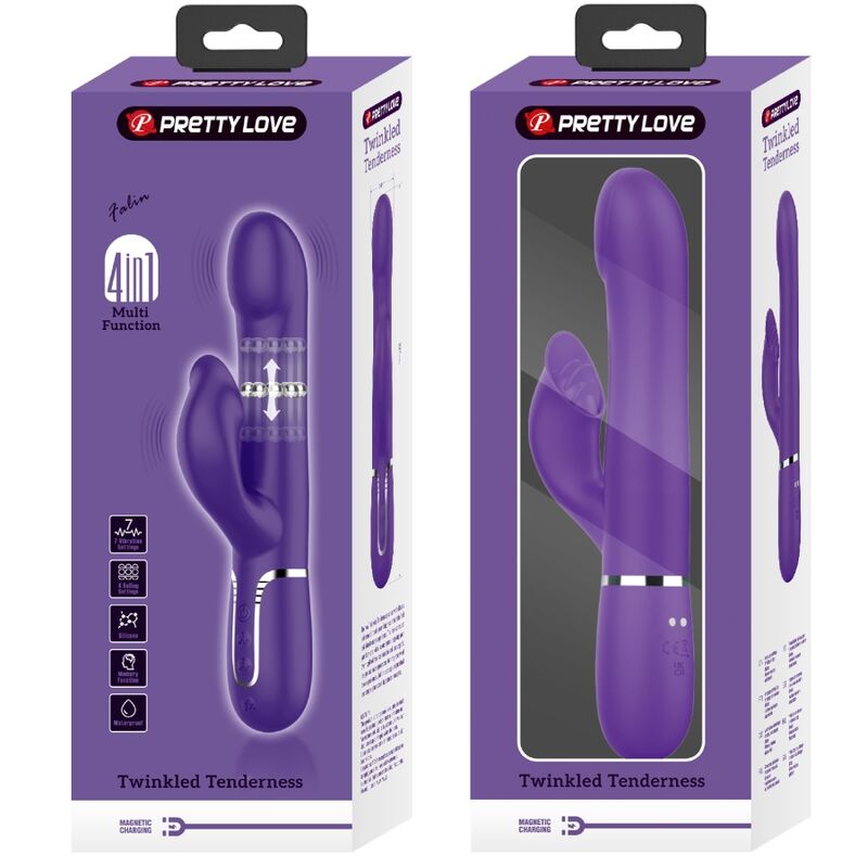 Pretty love - zalin perle vibratore coniglio 4 en 1 viola-10